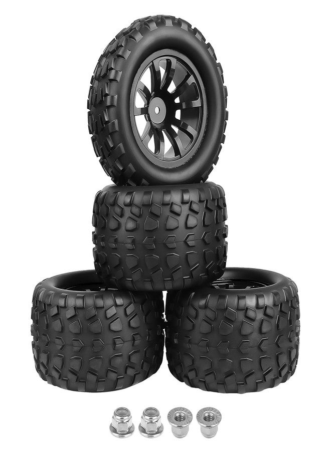 AllinRC 4PCS AllinRC 12mm Hex RC Truck Wheels and Tires 1/10 Scale 2.8 Truck Tires for Traxxas Stampede Vxl Hoss 4x4 Redcat Volcano Epx RC Monster Truck - Image 1